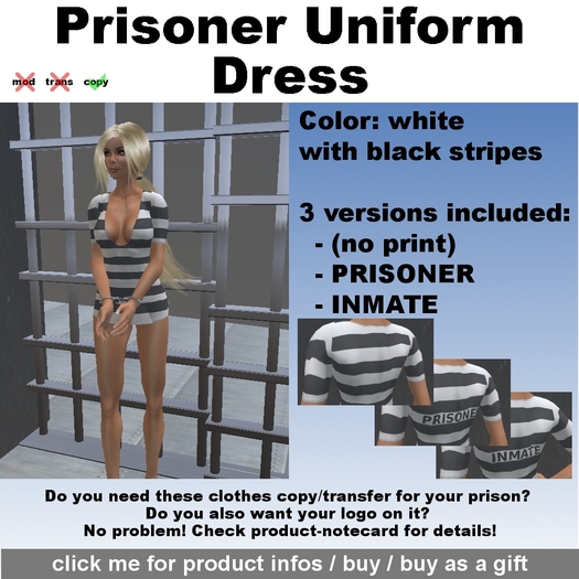 MSM Prisoner Uniform - Dress white black
