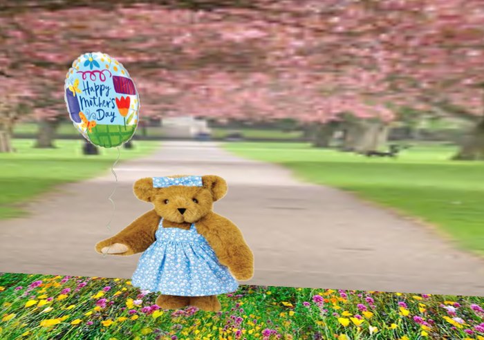bearry cute bear  with Mothers day balloon
