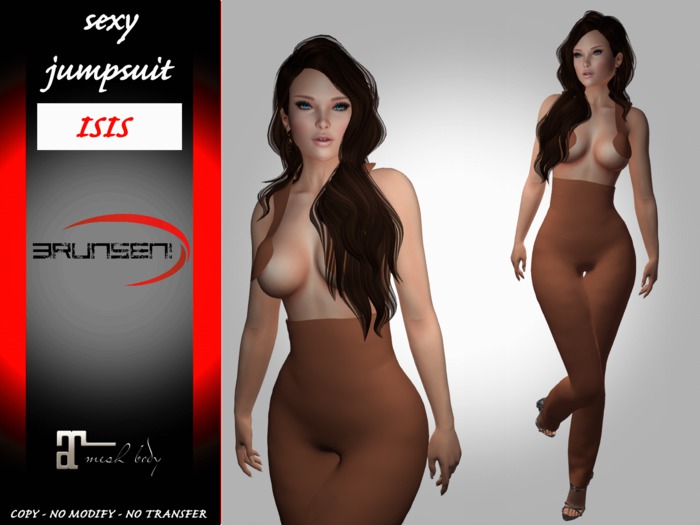 Brunsen! Isis Sexy Jumpsuit for Maitreya Leather Orange