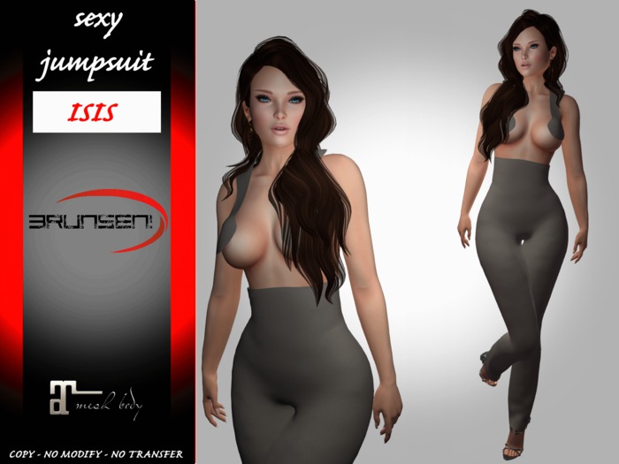 Brunsen! Isis Sexy Jumpsuit for Maitreya Leather Grey