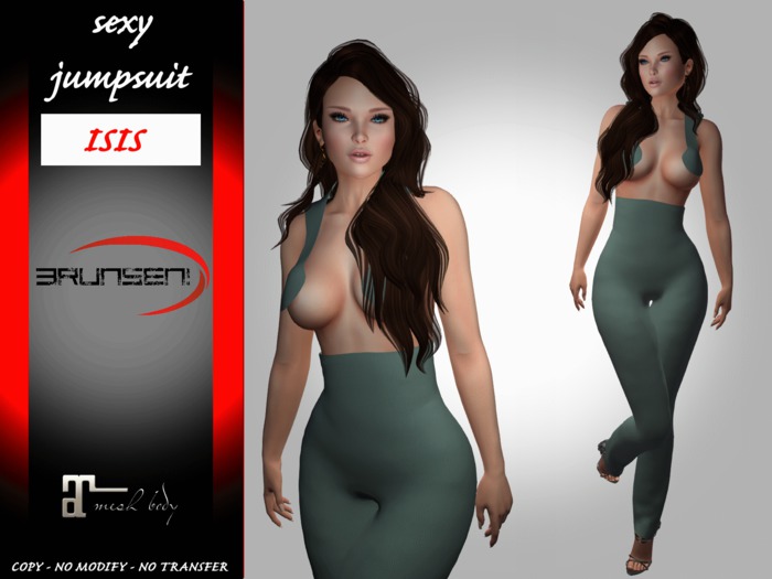 Brunsen! Isis Sexy Jumpsuit for Maitreya Leather Cyan