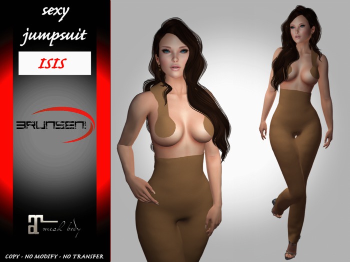 Brunsen! Isis Sexy Jumpsuit for Maitreya Leather Beige