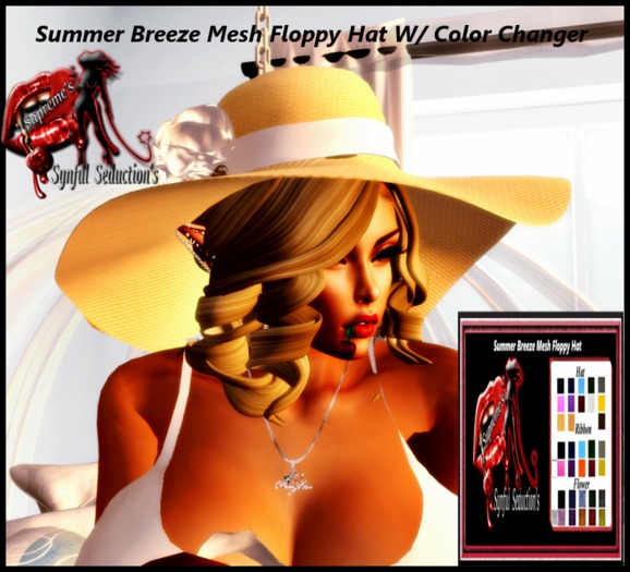 {SS} Summer Breeze Mesh Floppy Hat W/Color Hud