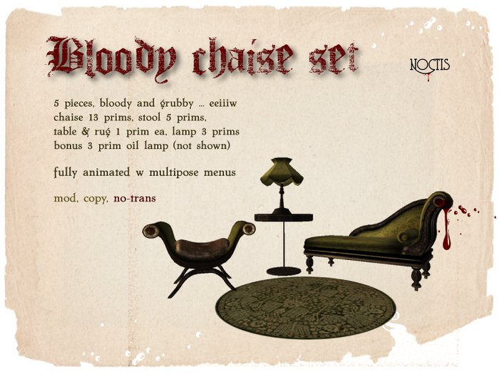Haunted Chaise and stool Lounge set 