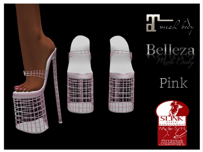 Cage Platform Heels  Pink