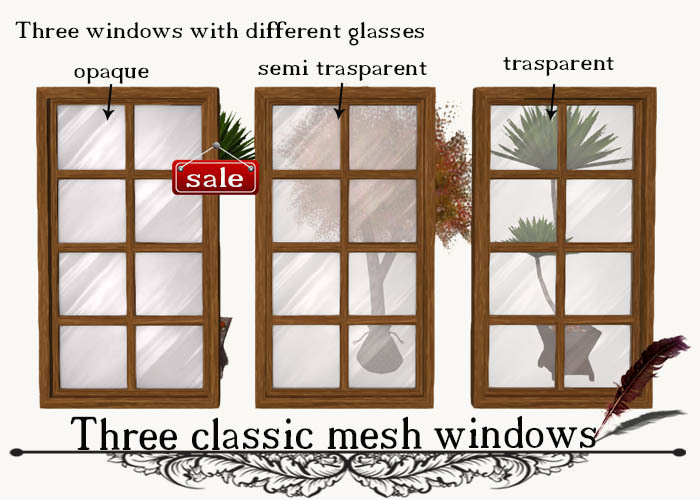 Three classic mesh windows (C & M) C. 8