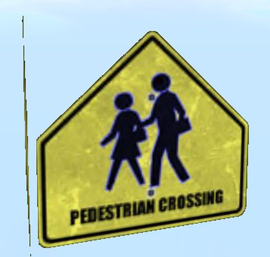 Rotating PEDESTRIAN CROSSING SIGN