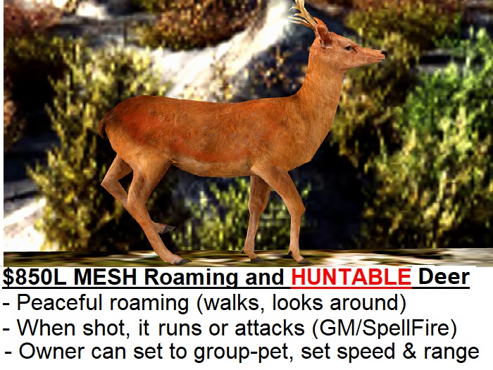 3D Animated DEER (Mesh) - HUNTABLE