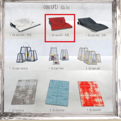 Concept} 02. illa Couch Red - PG - RARE