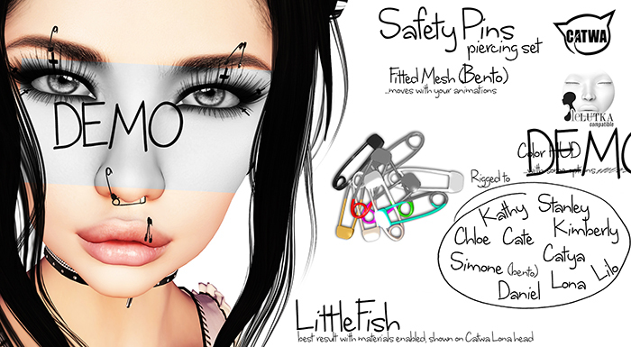 ~LF~ Safety Pins DEMO -Catwa/Lelutka Bento-