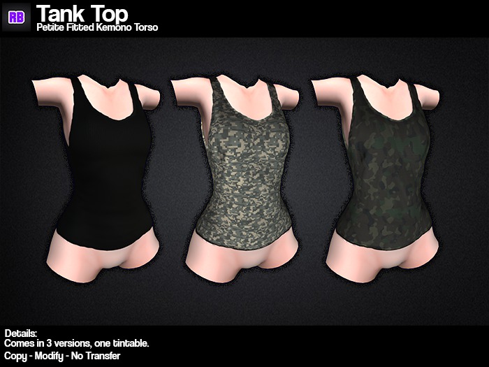 [RB] Tank Top (Petite Fitted Kemono Torso)