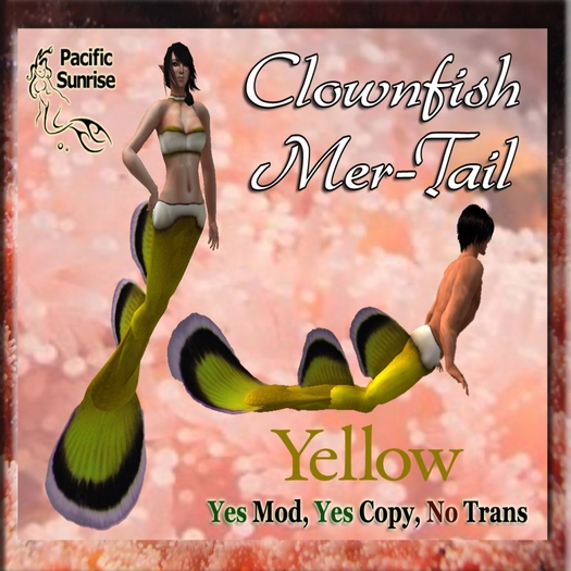 Yellow Clownfish Mer-Tail
