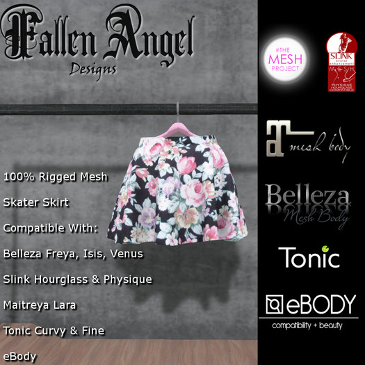 F.A.D Skater Skirt  ~ Wild Roses