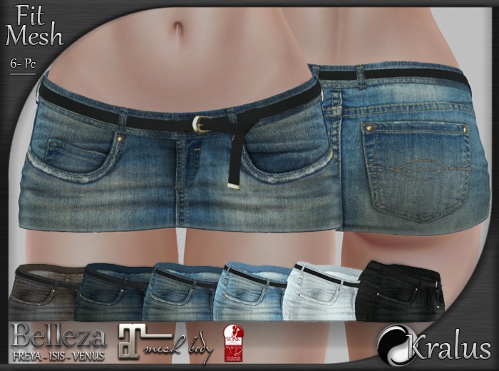 ::KRALUS:: FitMesh : Stone Washed Jean Skirts