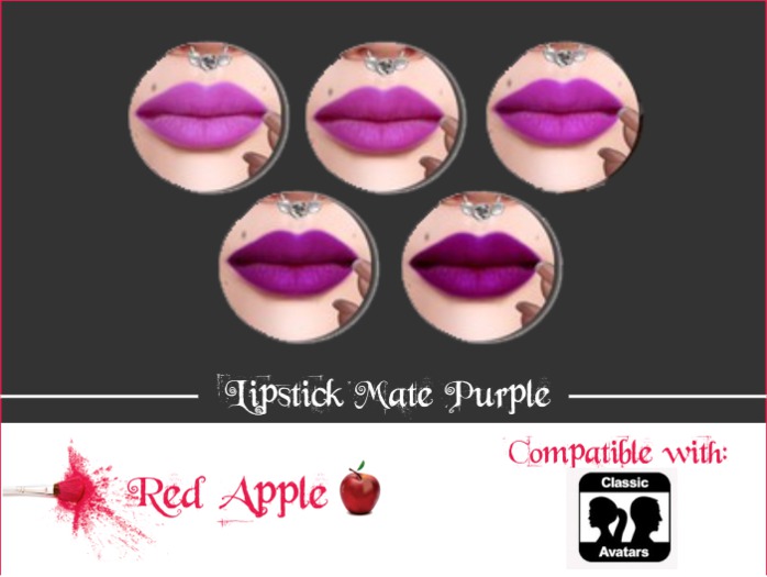 Red Apple  - Classic Mate Purple Lipstick
