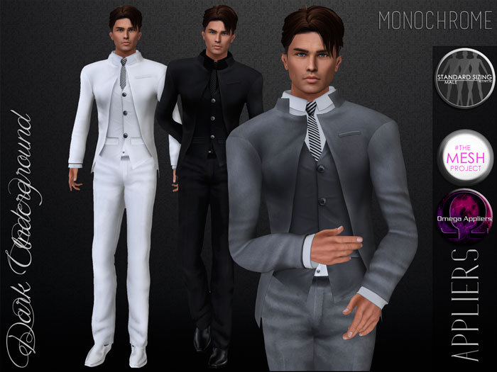 Monochrome outfit men + Hud's + TMP Applier