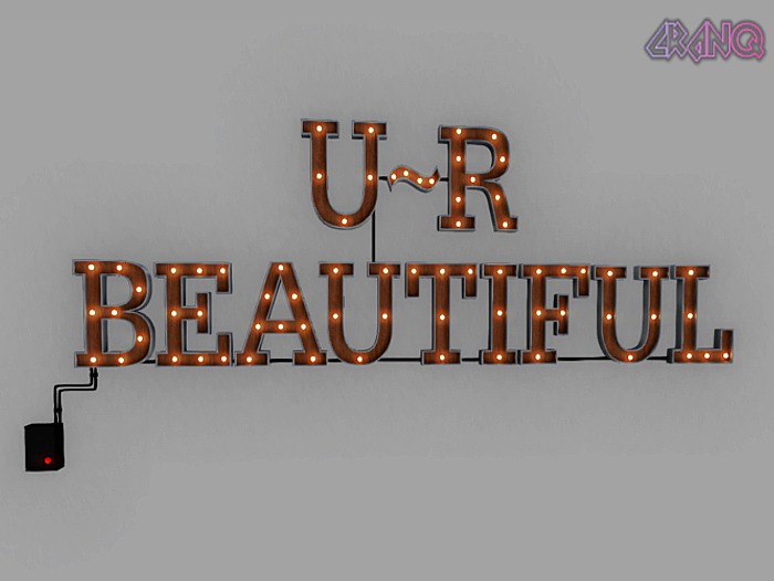 *CRAnQ* MESH U-R BEAUTIFUL Marquee sign