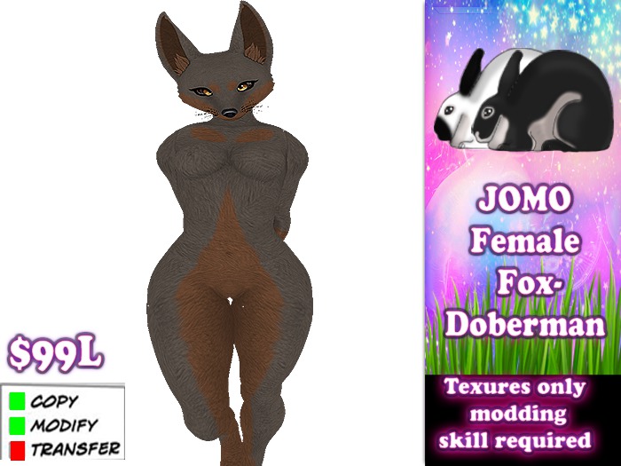 JOMO Female Fox- Doberman - Rust & gray