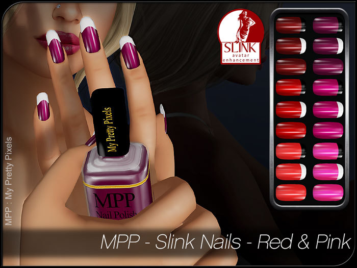 - MPP - Slink Finger & Toe Nails HUD - Red And Pink