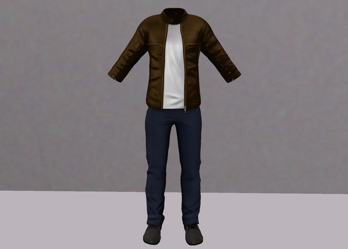 MENS OUTFIT LEATHER JACKET 2 (brown)