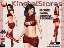 150 KS OUTFIT HANNA SKIRT&TOP&BOOTS RED