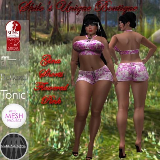 SHILO-GINA SHORTS FLOWERED PINK