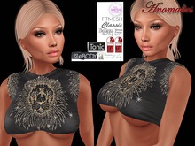 Top black rhinestones lion