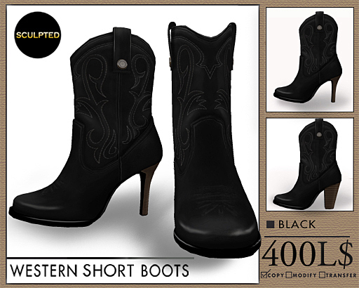 J's Western Short Boots (Black)