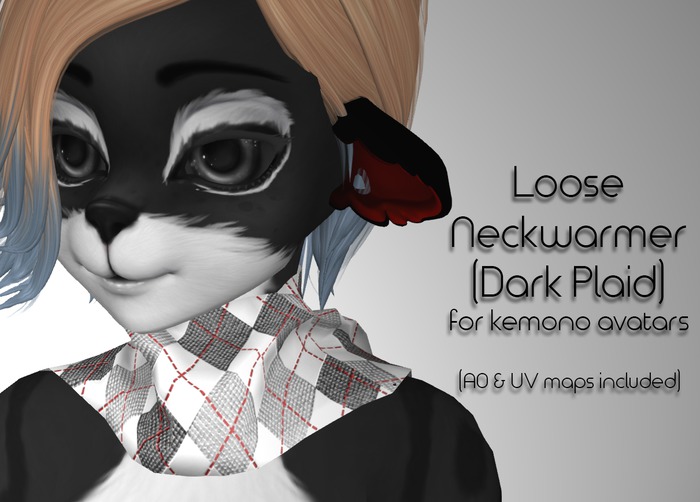 LMF Kemono Loose Neckwarmer (Dark Plaid)