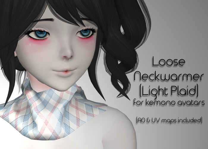LMF Kemono Loose Neckwarmer (Light Plaid)