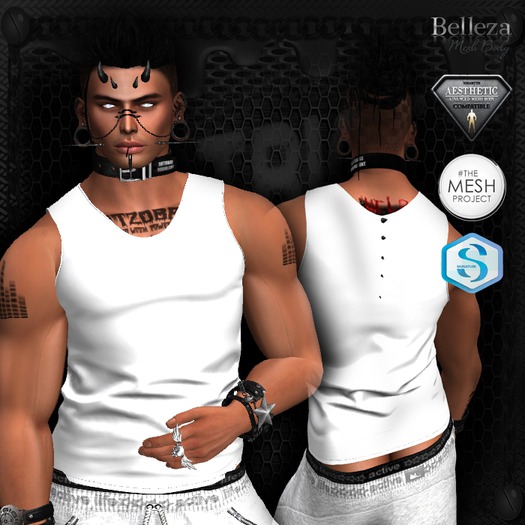 [D7] PLAIN WHITE TANK (M)