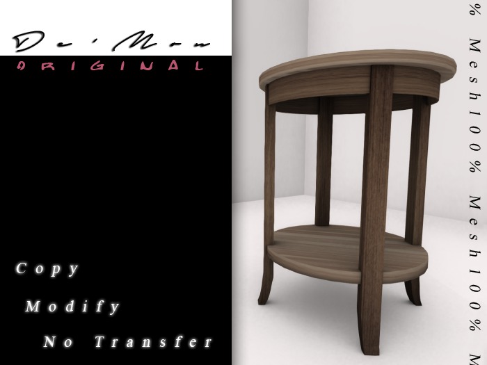 .::De'Mon::. Accent Table - Bare Wood