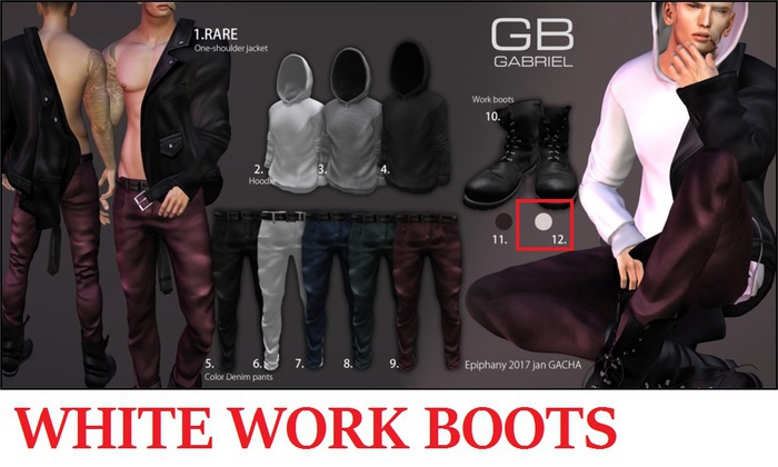 12.::GB::Work boots / White