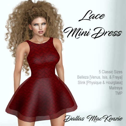 .::DM::. Love Interruption Mini Dress - Red Lace
