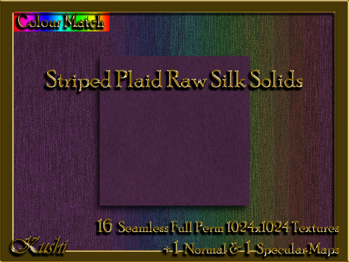 !Kushi! StripedPlaidRawSILK Textures -WEAR TO UNPACK