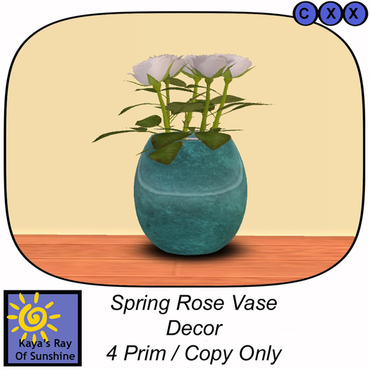 BAG: Spring Rose Vase Teal