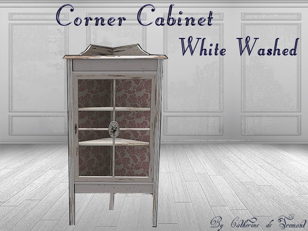 "CdT"Corner Cabinet White washed