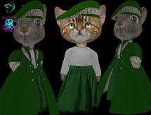 Dinkie Green Leather Coat Set
