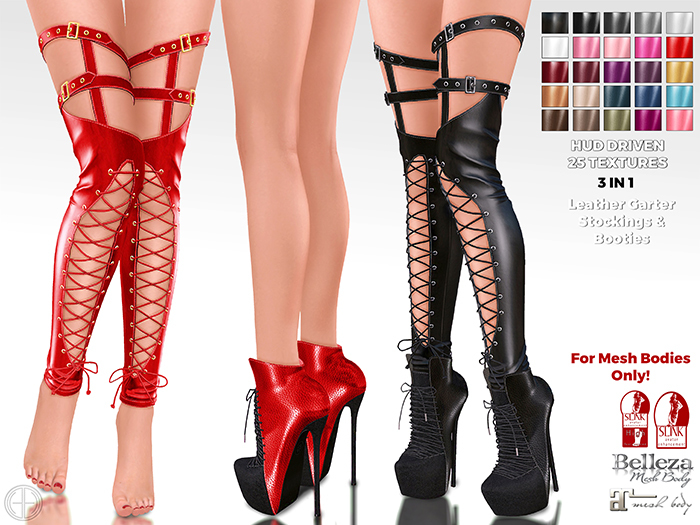 [hh] Scarlett Booties with Leather Garter Stockings