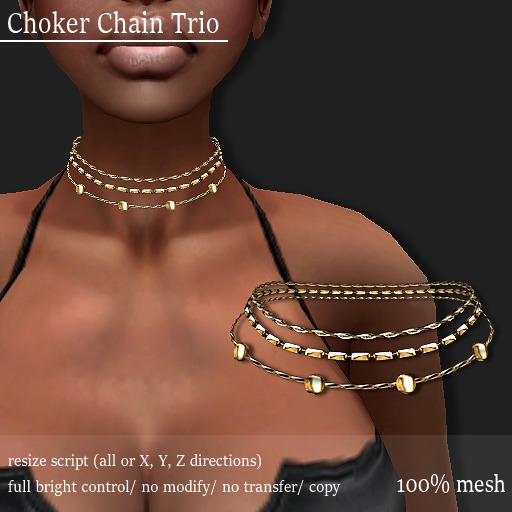 Choker Chain Trio Gold -RYCA-