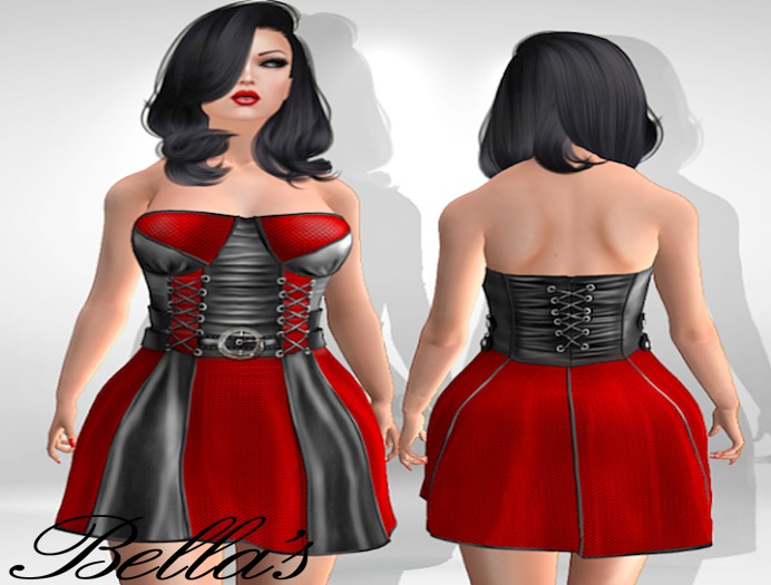 Denise-Leather Dress-Red