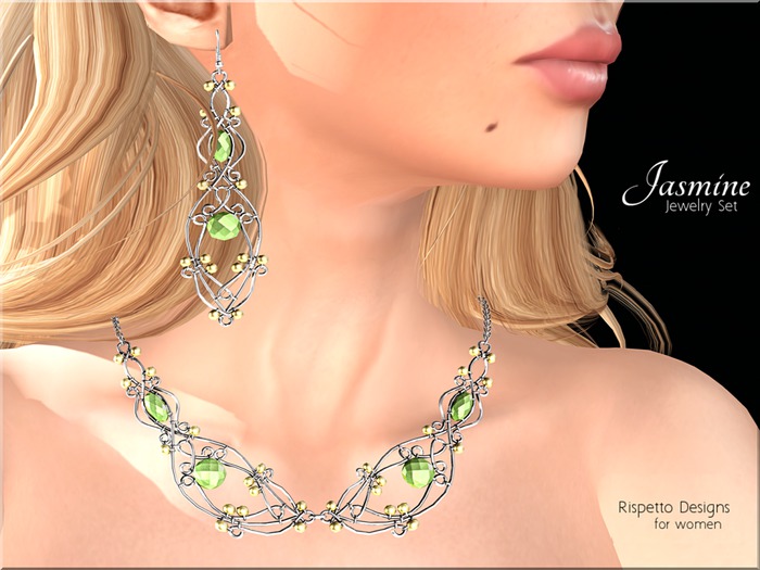 Rispetto Designs - Jasmine Mesh Necklace - Emerald