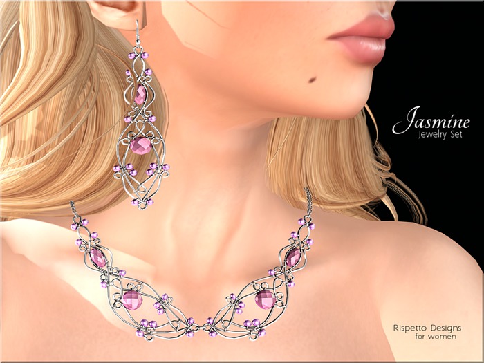 Rispetto Designs - Jasmine Mesh Necklace - Pink