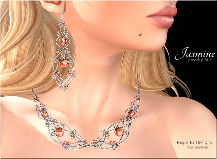 Rispetto Designs - Jasmine Mesh Necklace - Tangerine