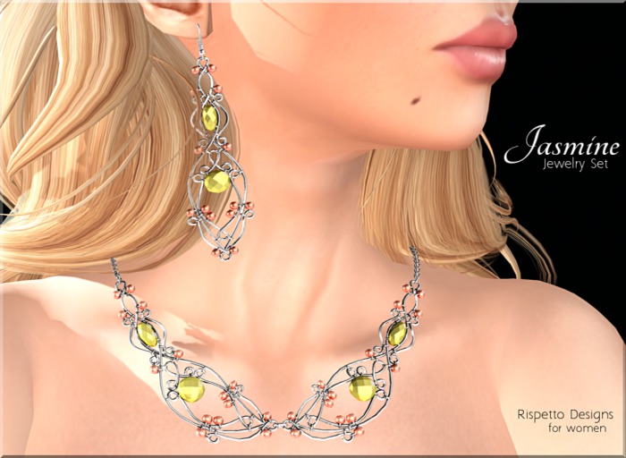 Rispetto Designs - Jasmine Mesh Necklace - Yellow