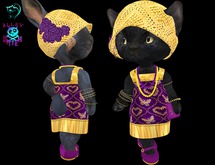 Dinkies Gold&Purple Flapper Dress Outfit