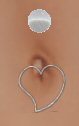 Diamond Heart Belly Piercing