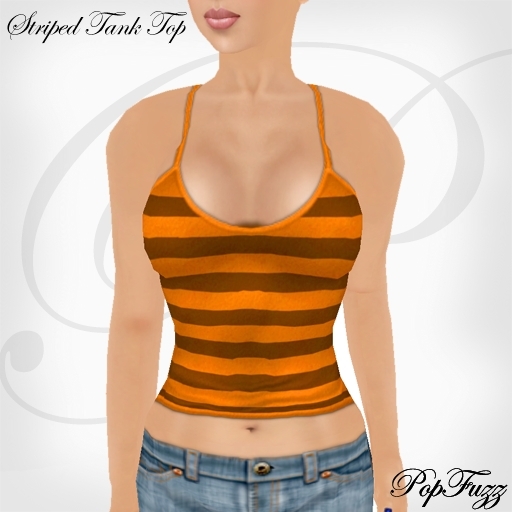 Orange Striped Tank Top by PopFuzz