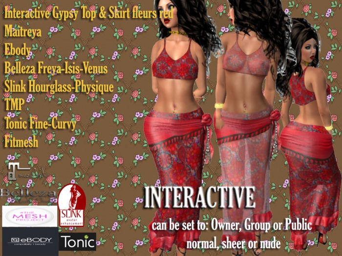 INTERACTIVE Melody Gypsy Outfit fleurs red