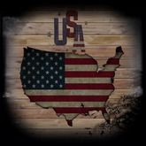 ::: BO ::: USA Map Words Wall Hanging 2 prims